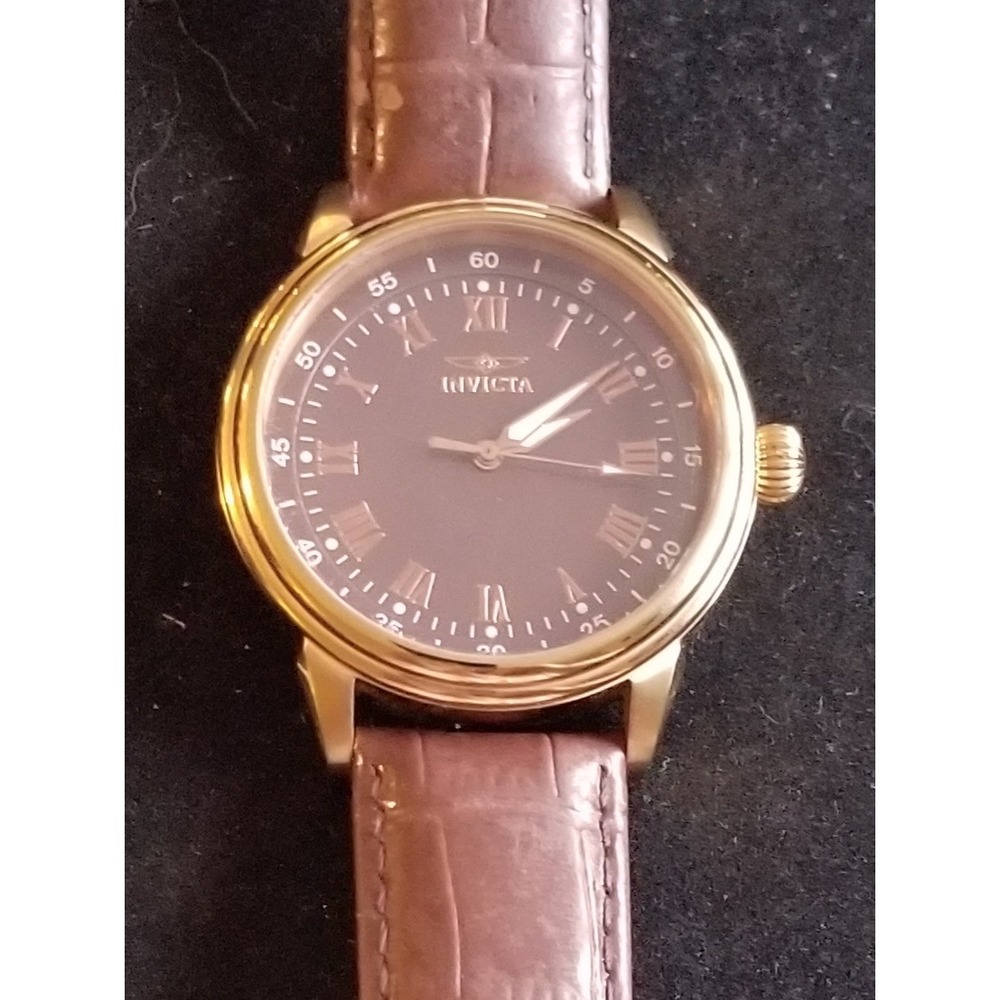 Invicta Specialty Model 11392 New Battery Pre-owned Brown Band